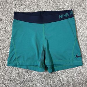 Nike Pro Compression Shorts Womens Medium Green Dri-FIT Training Running Spandex